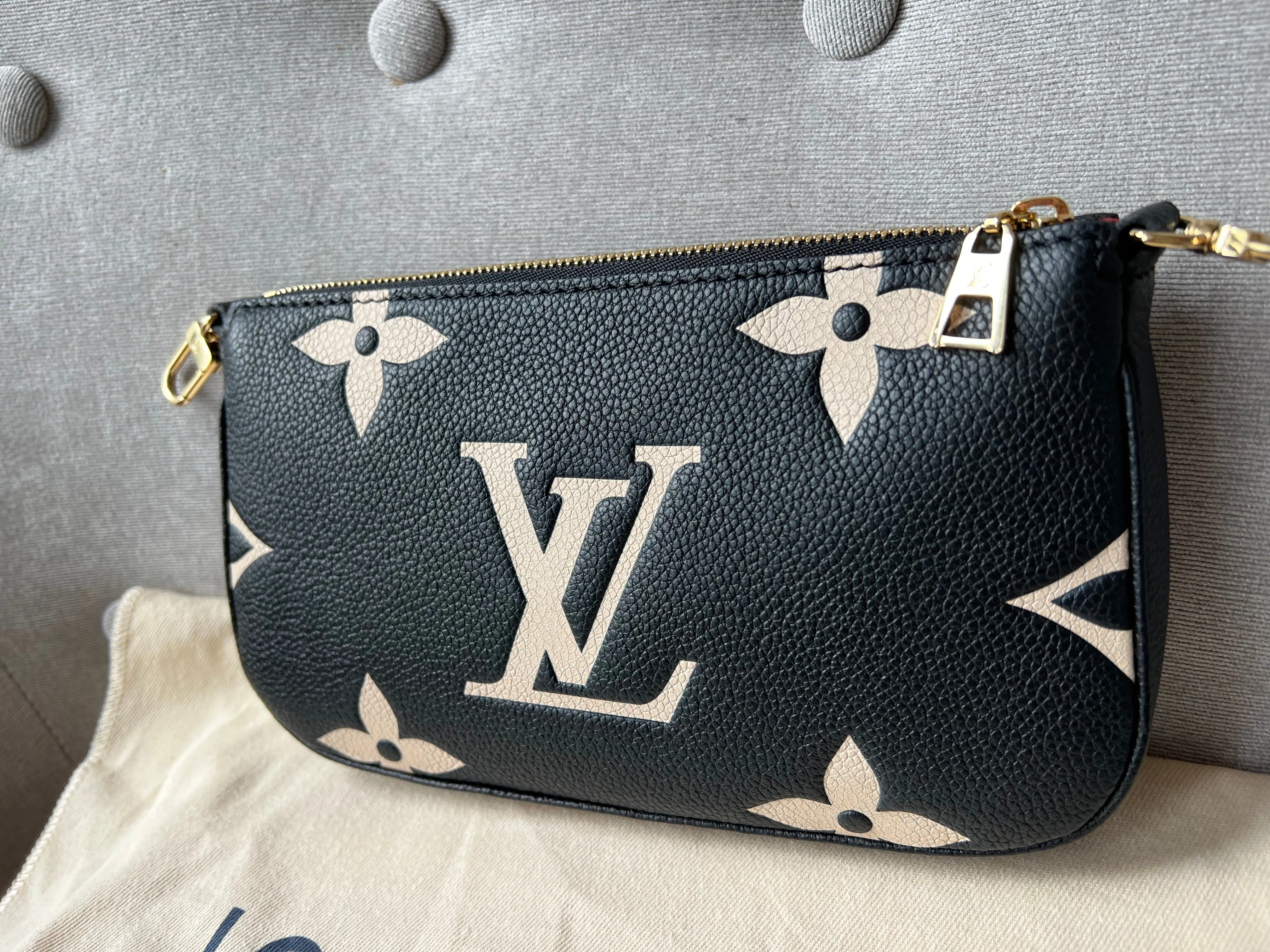 Louis Vuitton Multi Pochette Accessoires Black Beige Empreinte (RRP £2120)