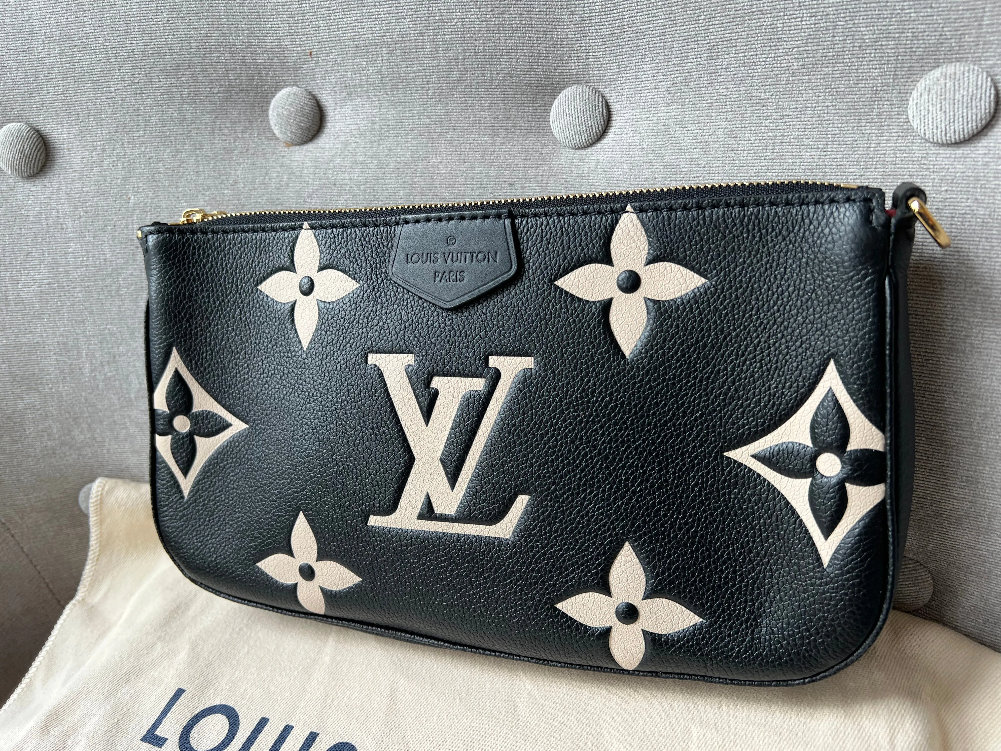 Louis Vuitton Multi Pochette Accessoires Black Beige Empreinte (RRP £2120)