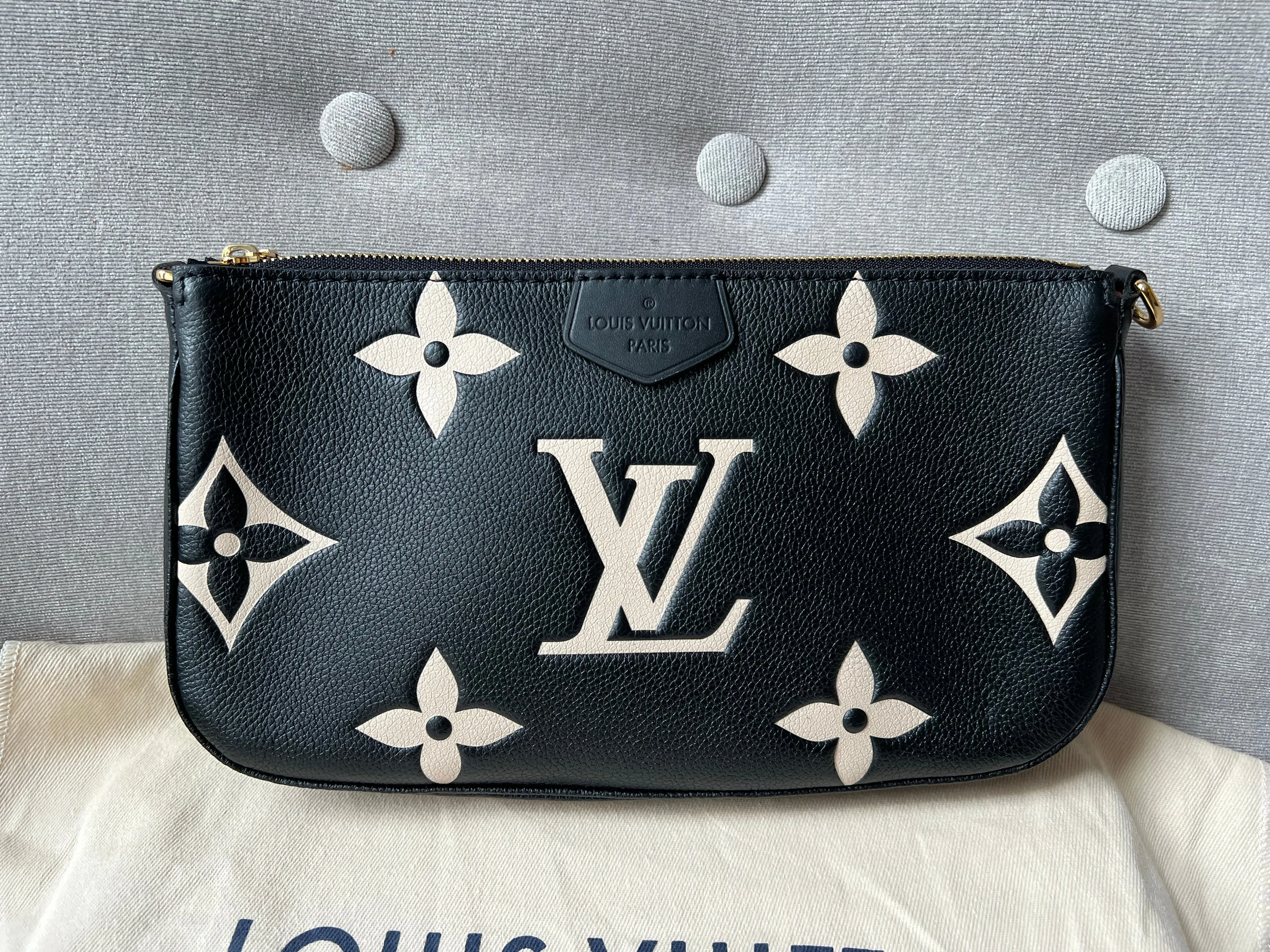Louis Vuitton Multi Pochette Accessoires Black Beige Empreinte (RRP £2120)