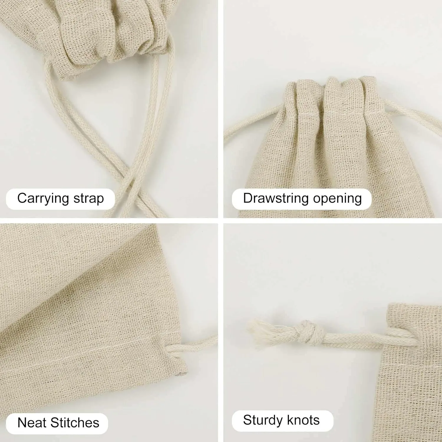 LPSADGF 8 PCS Colorful Elephants Drawstring Gift Bags Reusable Cotton Linen Storage Pouches for Christmas, Weddings, Parties, Favors 4.9"x6.7" Small Burlap Bags