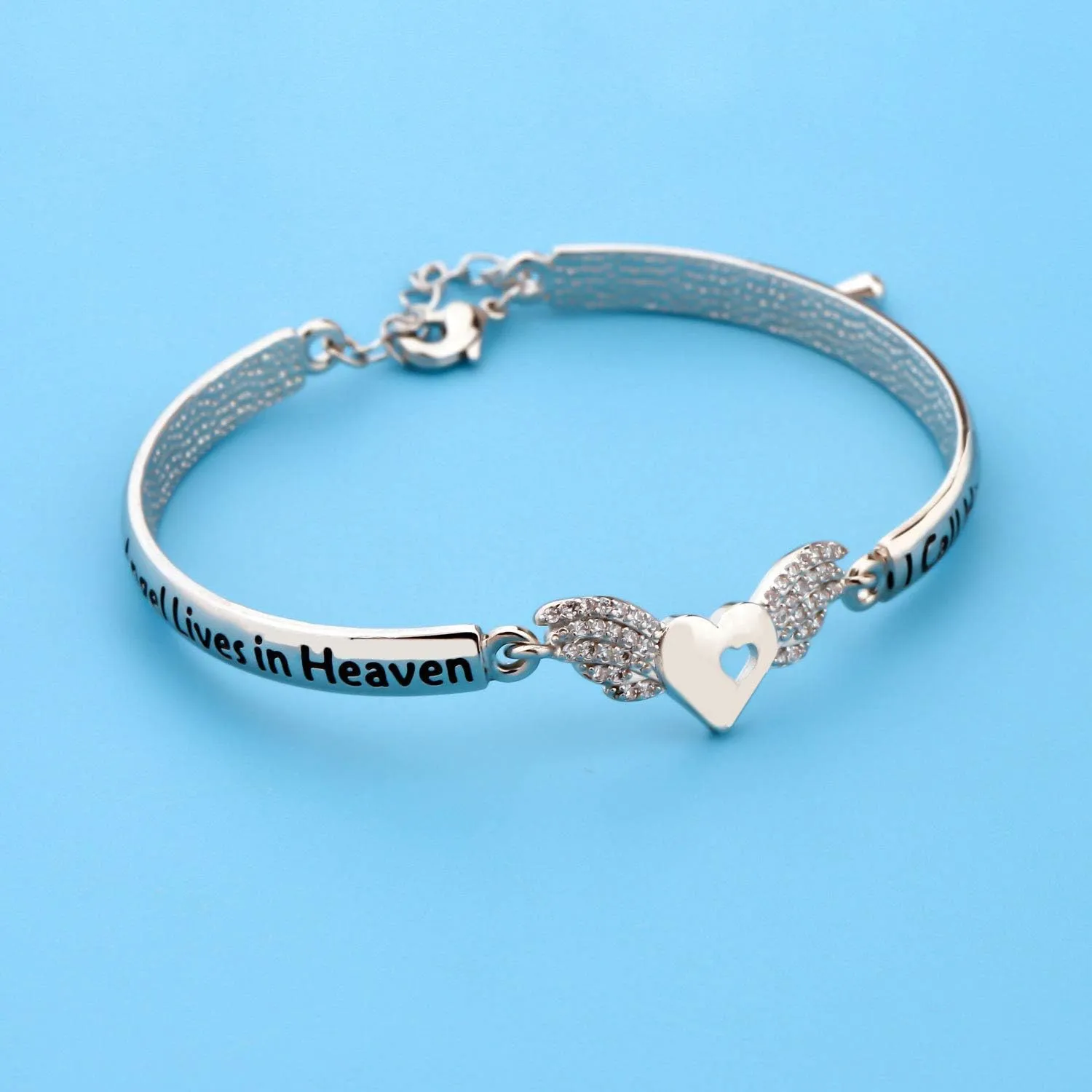 LQRI Memorial Bracelet Loss of Family Member Gift My Guardian Angel Lives in Heaven I Call Him/Her Grandpa Son Grandma Mom