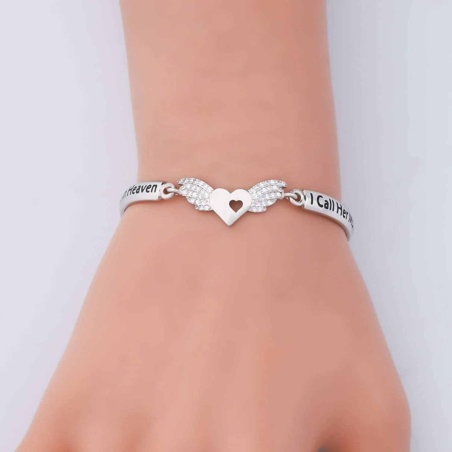 LQRI Memorial Bracelet Loss of Family Member Gift My Guardian Angel Lives in Heaven I Call Him/Her Grandpa Son Grandma Mom
