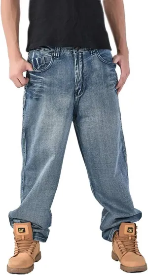 LUOBANIU Men's Baggy Jeans Hip Hop Jeans Loose fit 90s Vintage Cargo Pants Baggy Fit Fashion Dance Skater Skateboard Pants