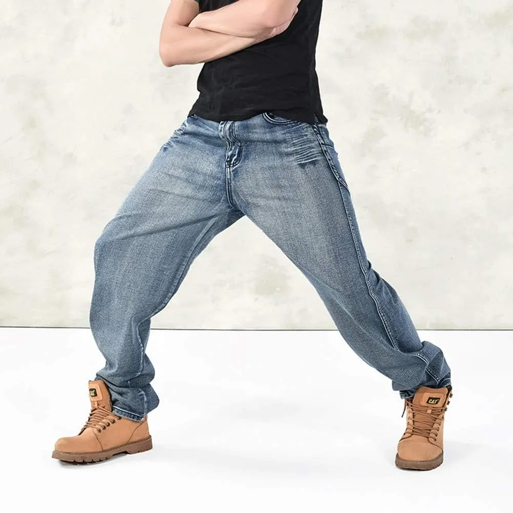 LUOBANIU Men's Baggy Jeans Hip Hop Jeans Loose fit 90s Vintage Cargo Pants Baggy Fit Fashion Dance Skater Skateboard Pants