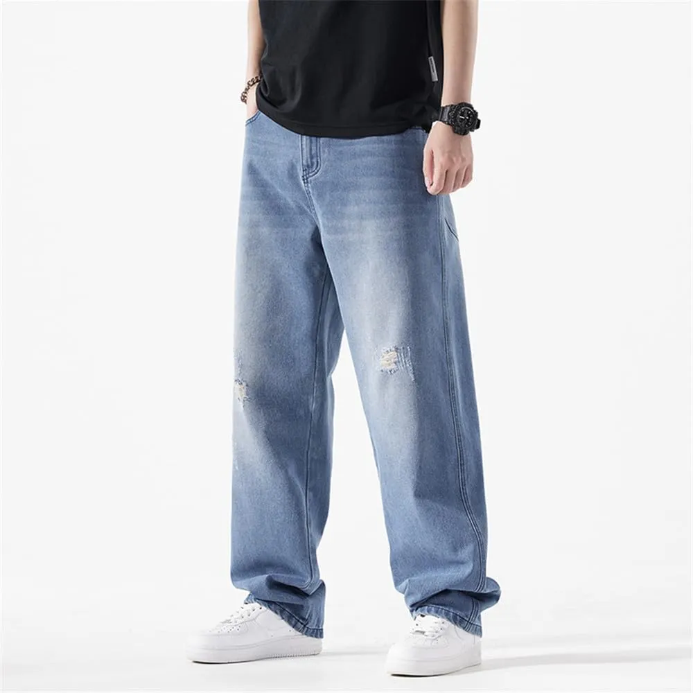 LUOBANIU Men's Baggy Jeans Hip Hop Loose fit 90s Vintage Denim Pants Dance Skater Skateboard Pants Straight Leg Jeans