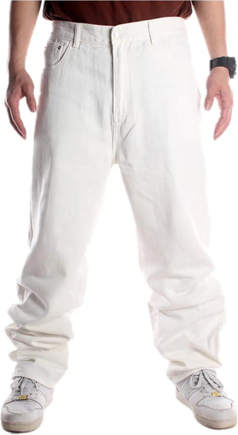 LUOBANIU Men's Baggy Jeans Loose Fit Wide Leg 90s Vintage Denim Fashion Hip-hop Dance Skater Skateboard Pants