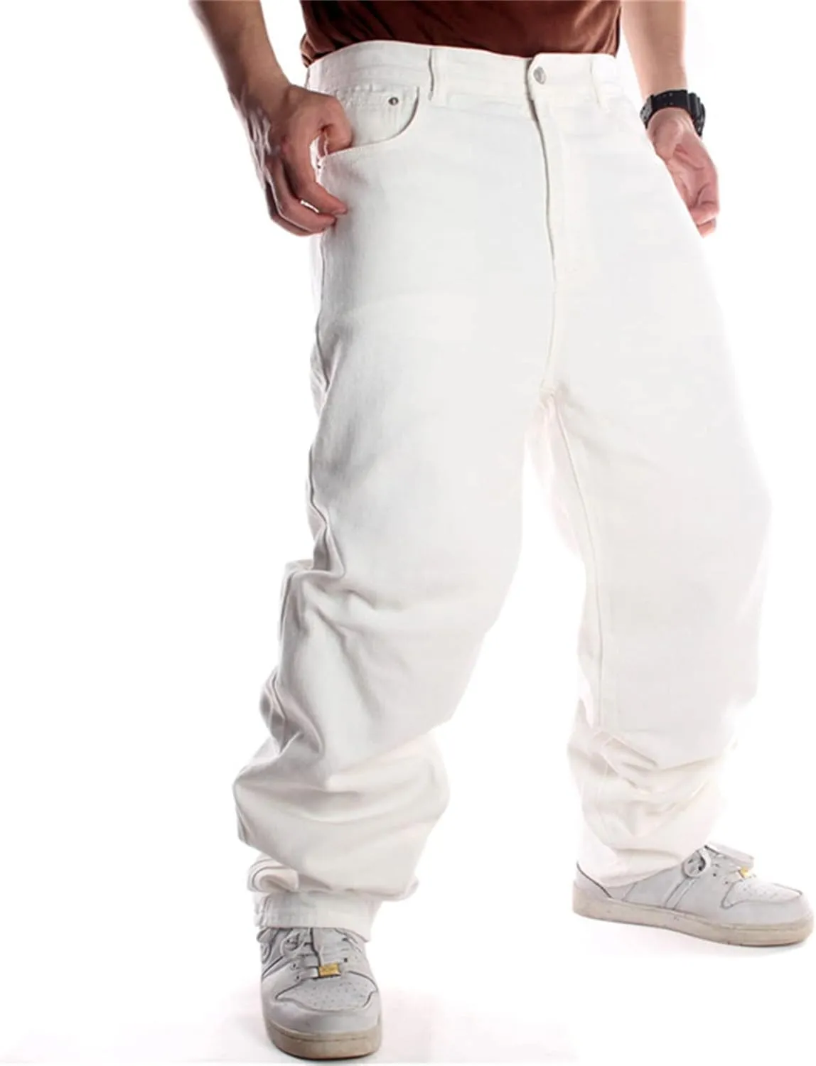 LUOBANIU Men's Baggy Jeans Loose Fit Wide Leg 90s Vintage Denim Fashion Hip-hop Dance Skater Skateboard Pants