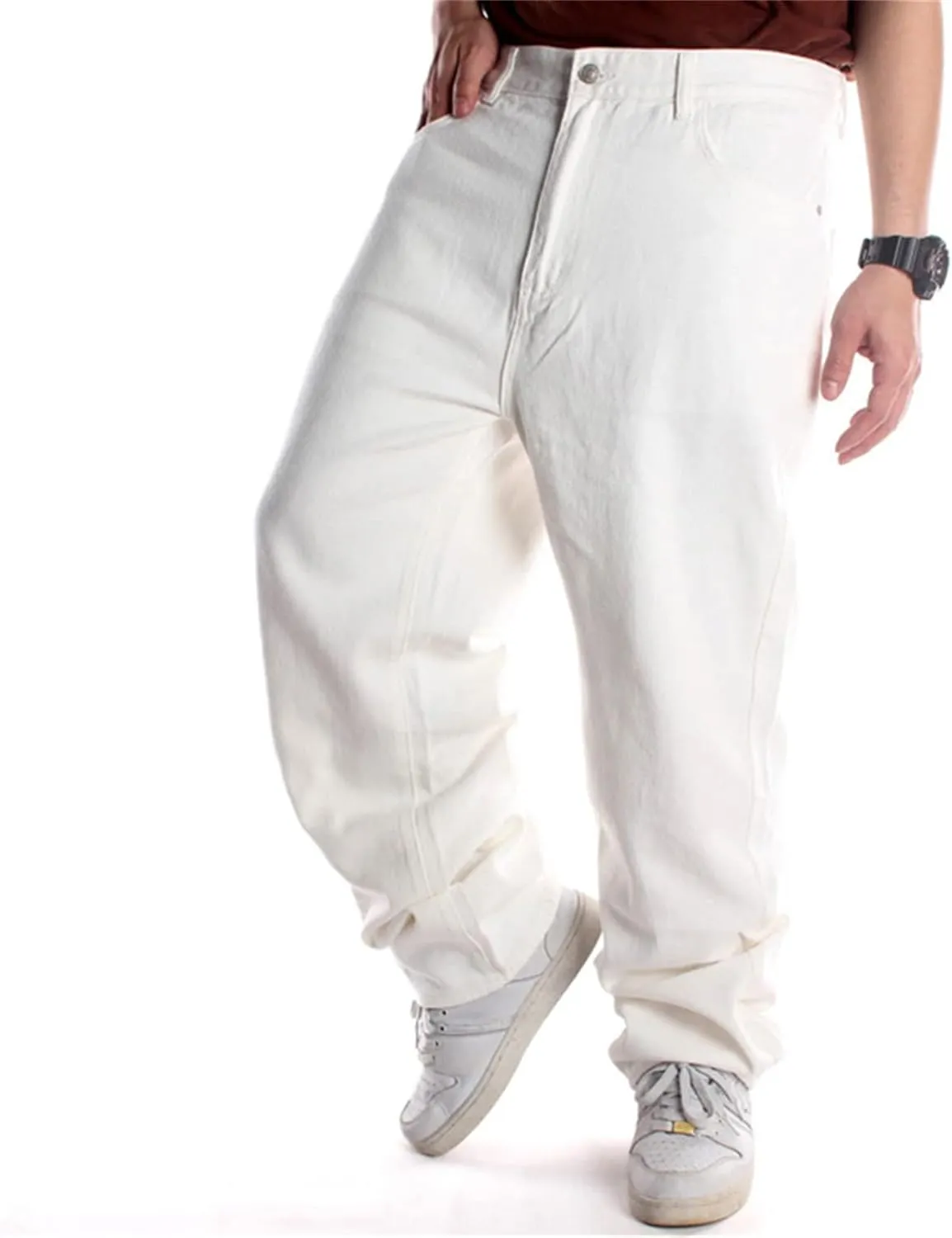 LUOBANIU Men's Baggy Jeans Loose Fit Wide Leg 90s Vintage Denim Fashion Hip-hop Dance Skater Skateboard Pants