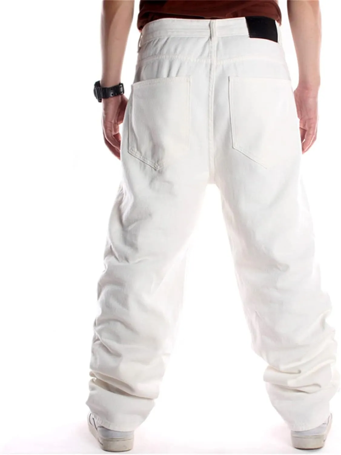 LUOBANIU Men's Baggy Jeans Loose Fit Wide Leg 90s Vintage Denim Fashion Hip-hop Dance Skater Skateboard Pants