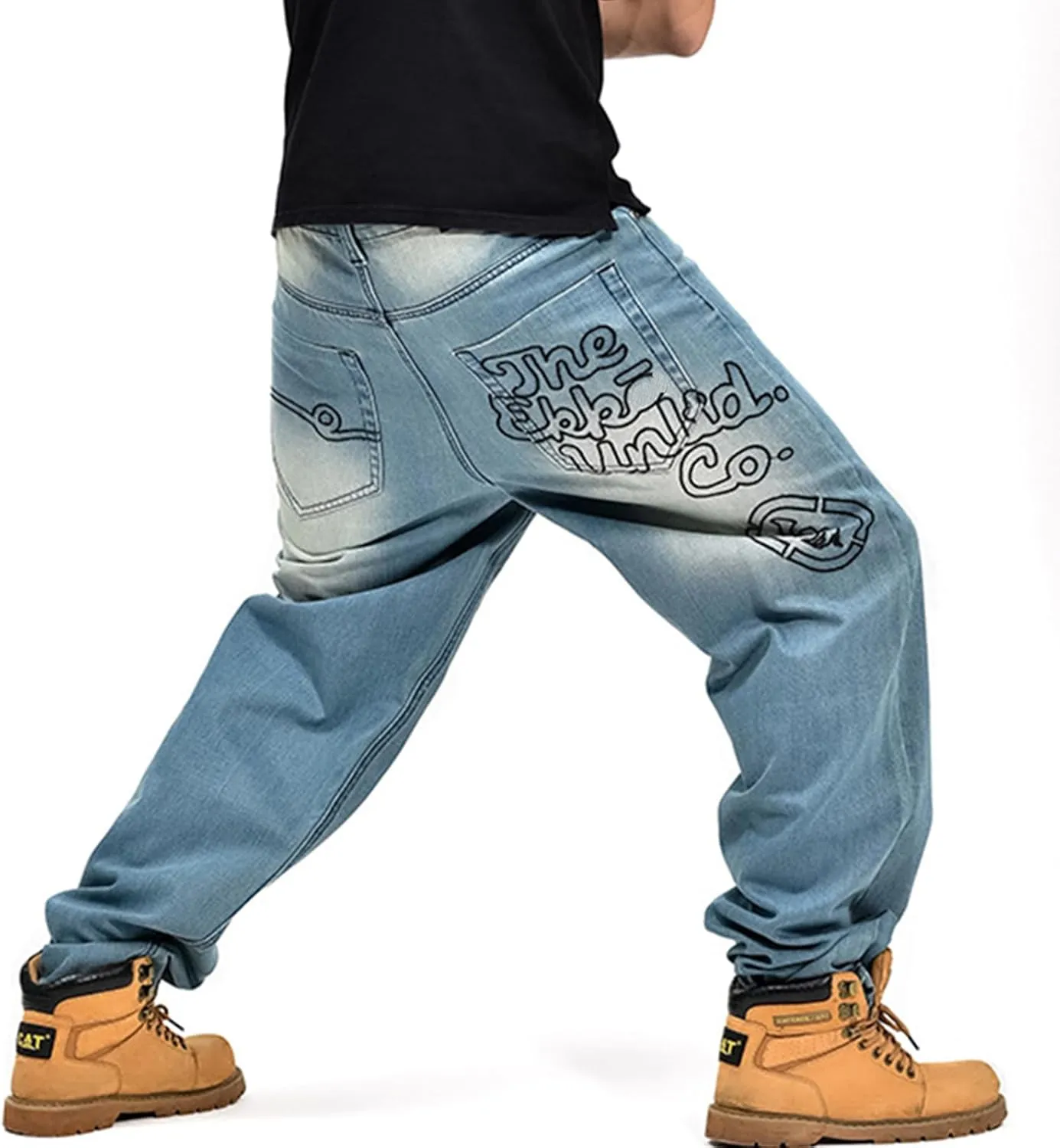 LUOBANIU Men's Baggy Jeans Loose Fit Y2K Vintage Embroidered Denim Fashion Hip-hop Dance Skater Skateboard Pants