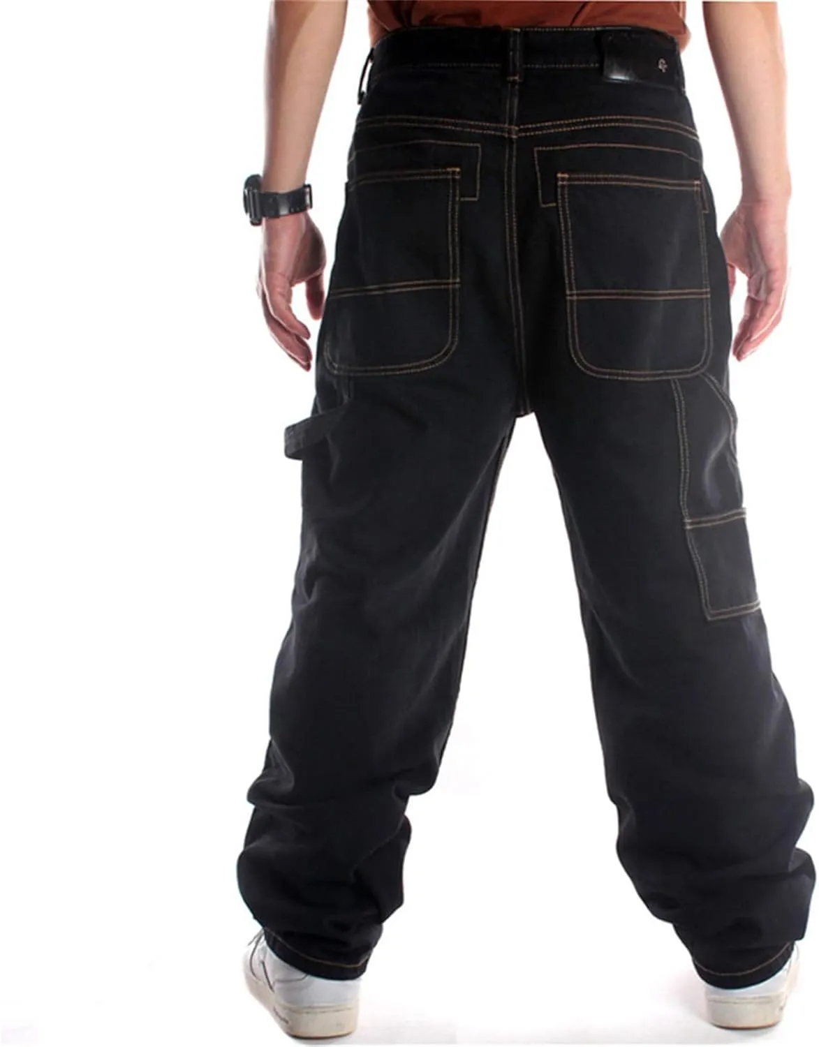 LUOBANIU Men's Baggy Jeans Vintage Denim Loose Fit Hip Hop Style Dance Skateboard Pants