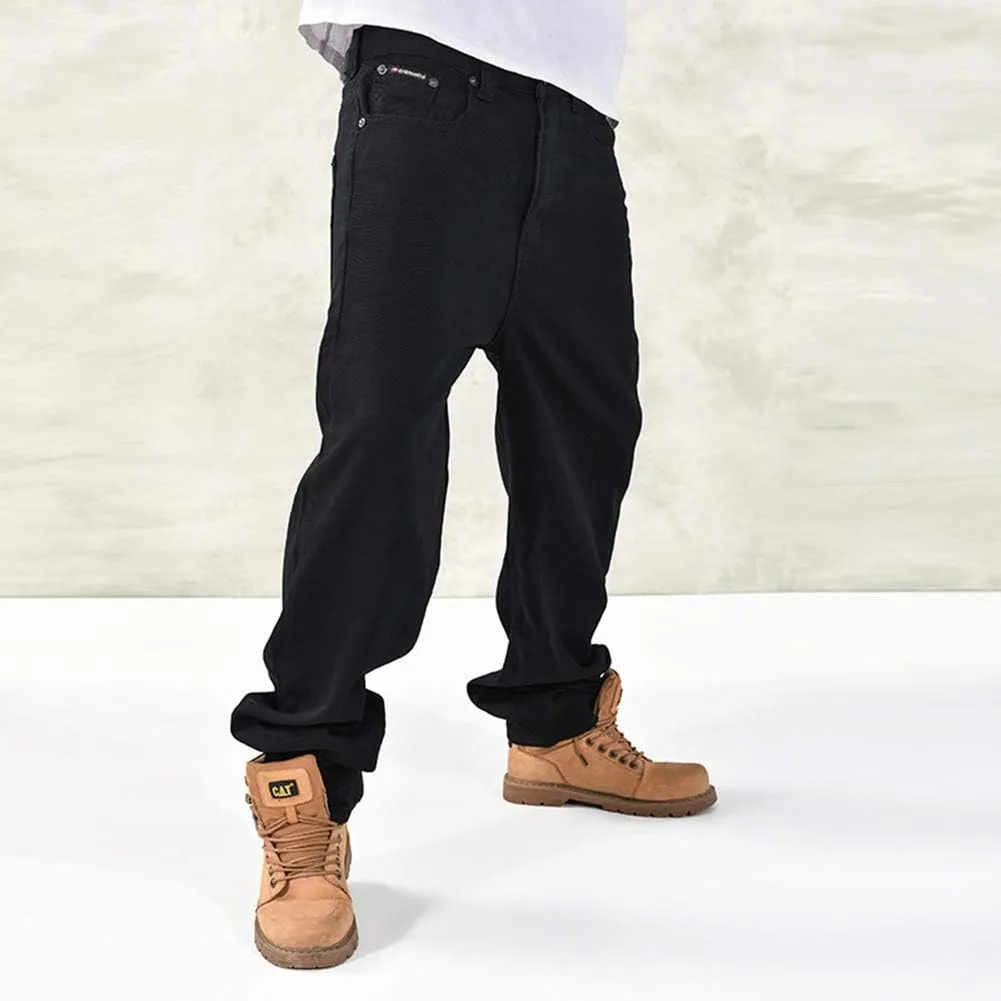LUOBANIU Men's Black Baggy Jeans Hip Hop Loose fit 90s Vintage Cargo Denim Pants Fashion Dance Skater Skateboard Pants