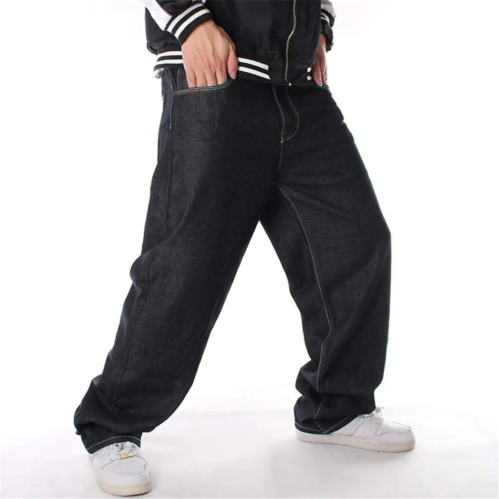LUOBANIU Men's Black Baggy Jeans Hip Hop Loose fit 90s Vintage Cargo Denim Pants Fashion Dance Skater Skateboard Pants