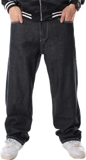 LUOBANIU Men's Black Baggy Jeans Hip Hop Loose fit 90s Vintage Cargo Denim Pants Fashion Dance Skater Skateboard Pants