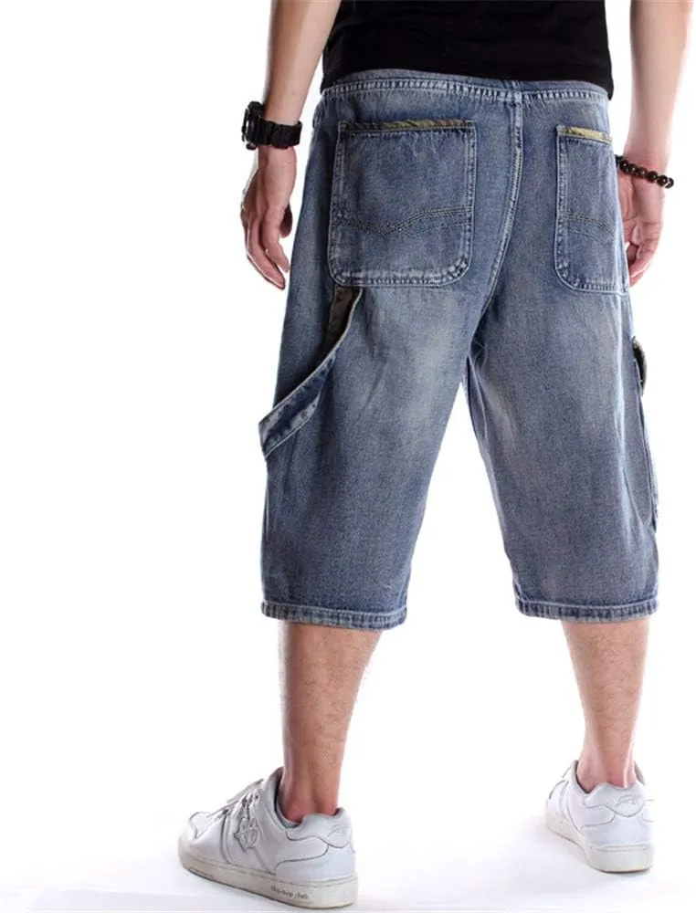 LUOBANIU Men's Denim Casual Baggy Jean Classic Loose Fit Summer Vintage 90S Skateboard Jogging Dance Shorts