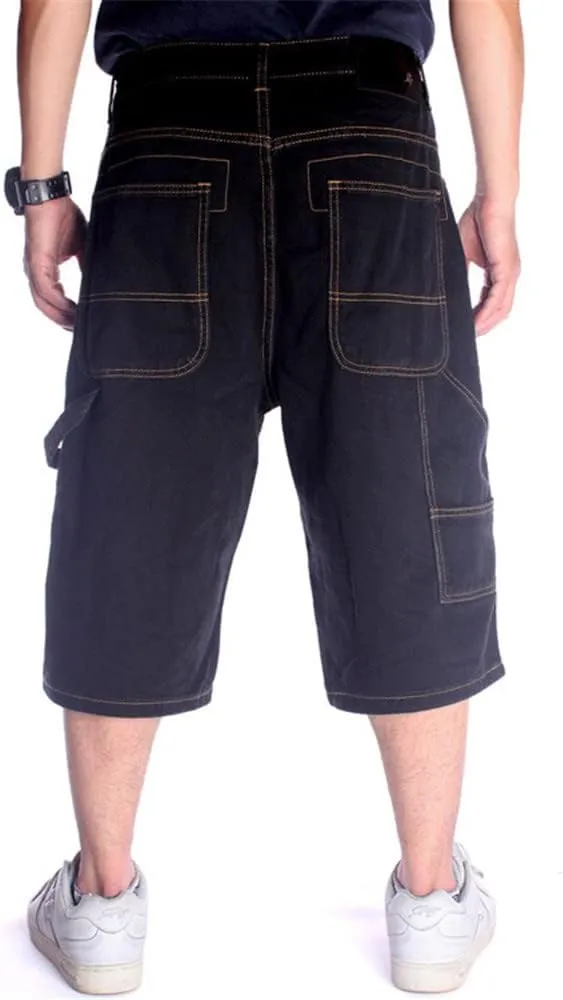 LUOBANIU Men's Denim Casual Baggy Jean Classic Loose Fit Summer Vintage 90S Skateboard Jogging Dance Shorts