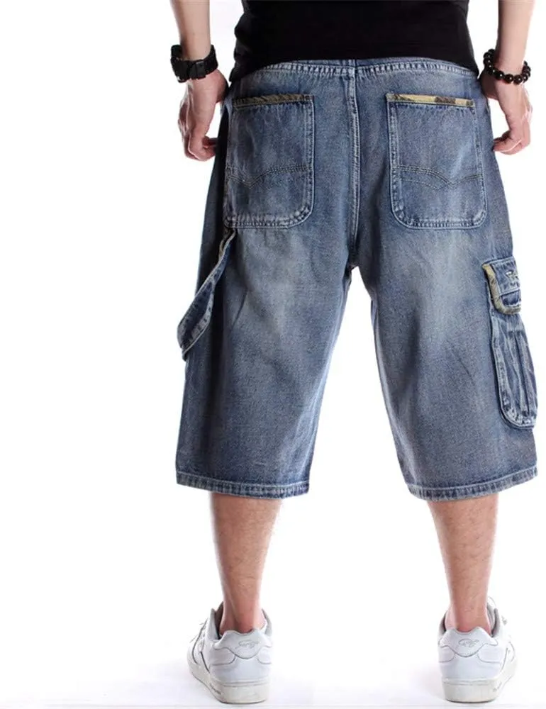 LUOBANIU Men's Denim Casual Baggy Jean Classic Loose Fit Summer Vintage 90S Skateboard Jogging Dance Shorts