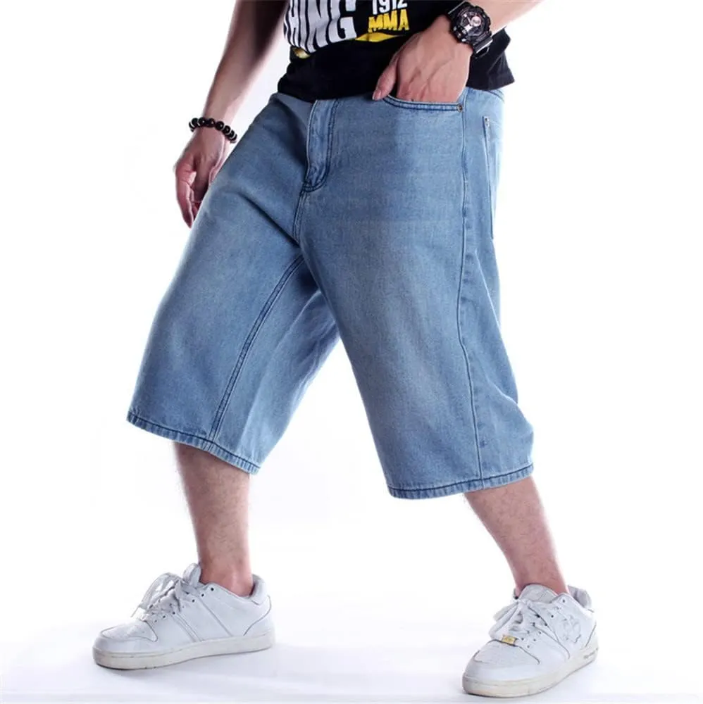 LUOBANIU Men's Denim Casual Baggy Jean Classic Loose Fit Summer Vintage 90S Skateboard Jogging Dance Shorts