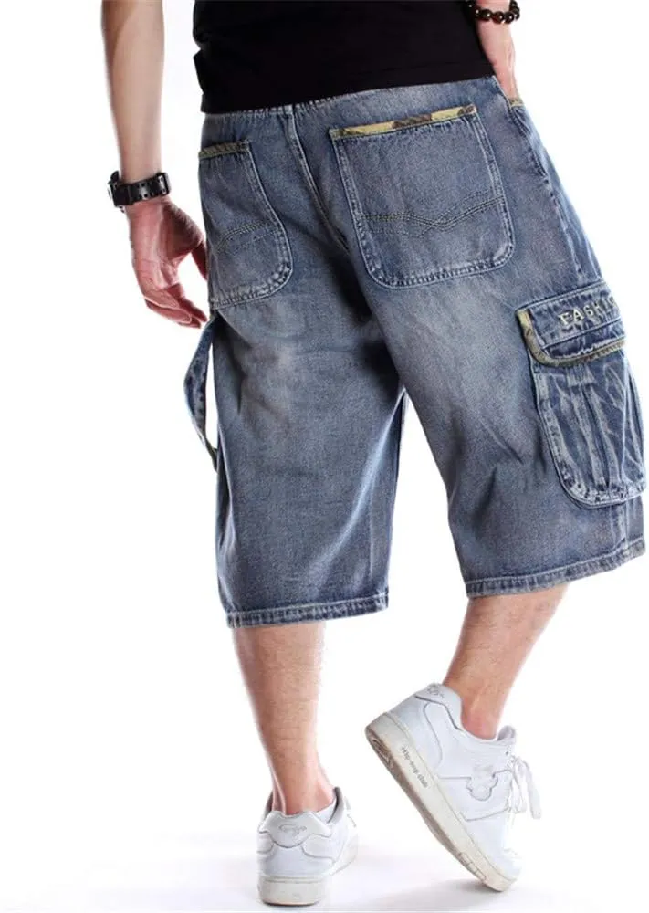 LUOBANIU Men's Denim Casual Baggy Jean Classic Loose Fit Summer Vintage 90S Skateboard Jogging Dance Shorts