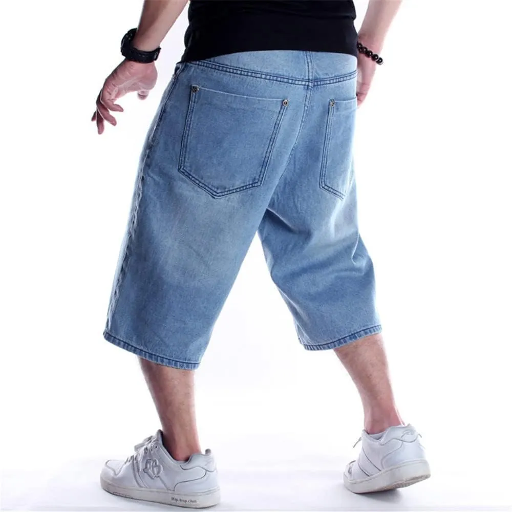 LUOBANIU Men's Denim Casual Baggy Jean Classic Loose Fit Summer Vintage 90S Skateboard Jogging Dance Shorts