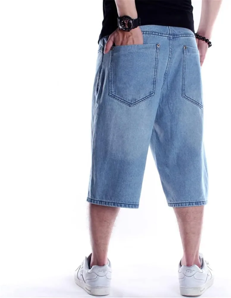 LUOBANIU Men's Denim Casual Baggy Jean Classic Loose Fit Summer Vintage 90S Skateboard Jogging Dance Shorts