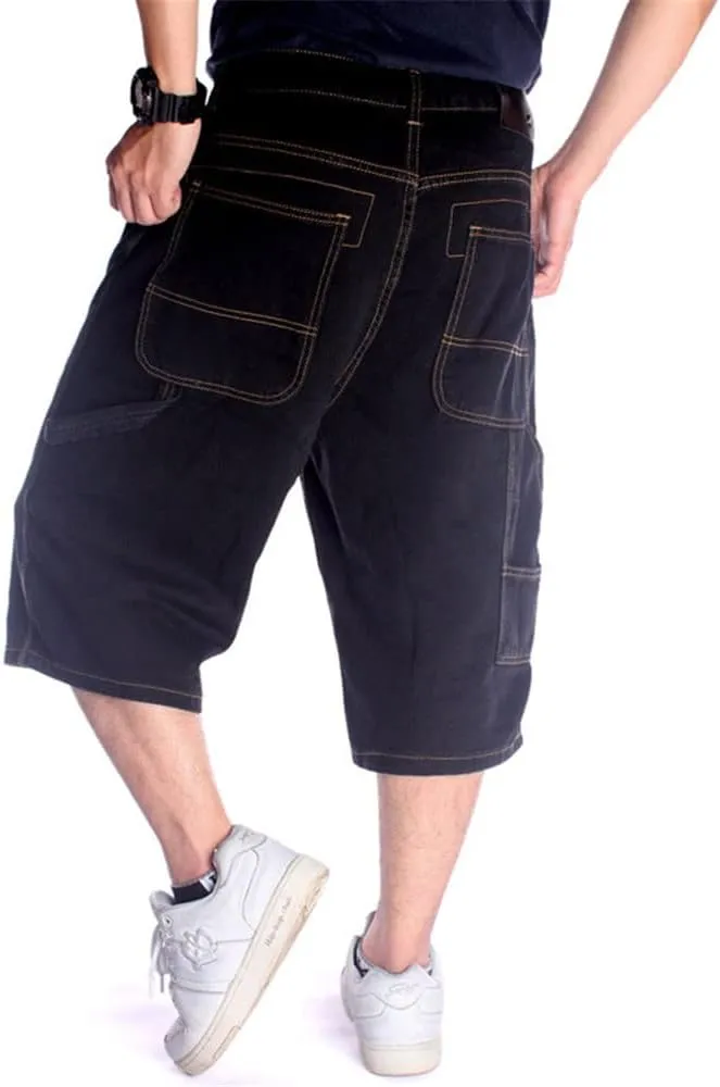 LUOBANIU Men's Denim Casual Baggy Jean Classic Loose Fit Summer Vintage 90S Skateboard Jogging Dance Shorts