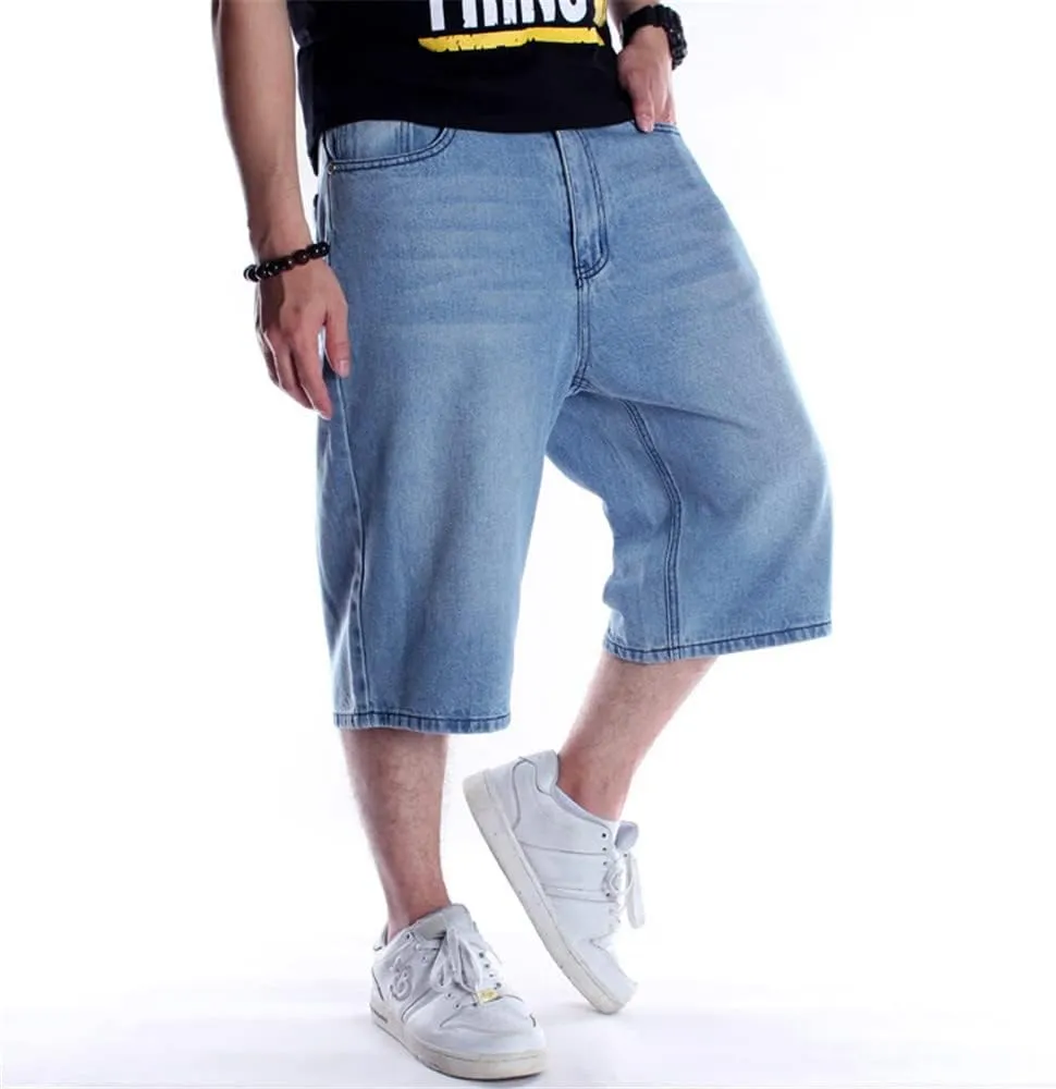 LUOBANIU Men's Denim Casual Baggy Jean Classic Loose Fit Summer Vintage 90S Skateboard Jogging Dance Shorts