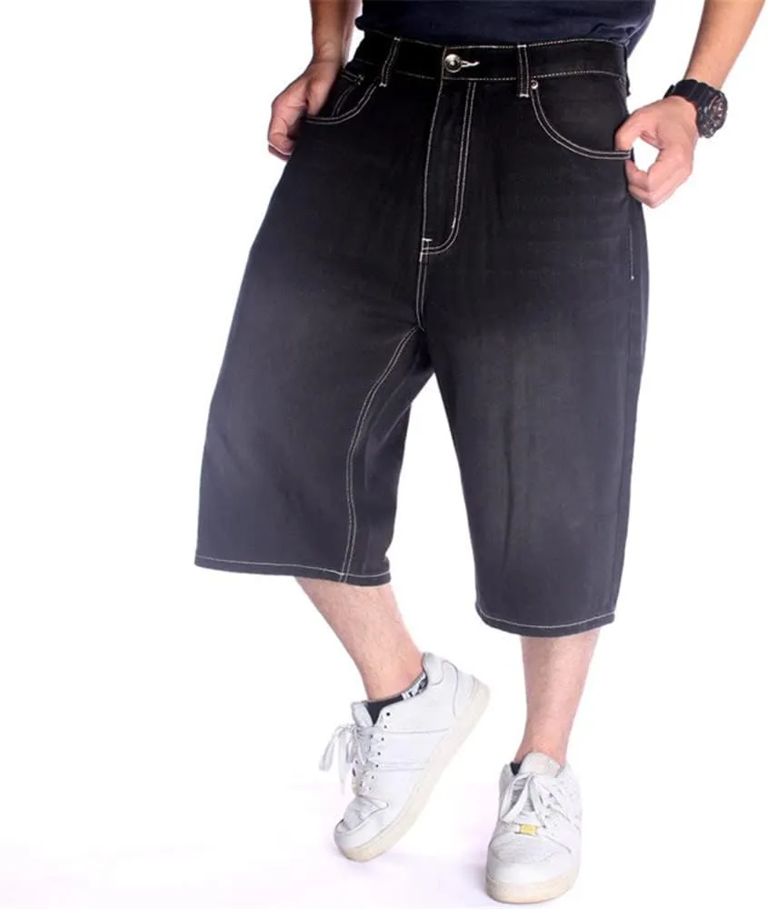 LUOBANIU Men's Denim Casual Baggy Jean Classic Loose Fit Summer Vintage 90S Skateboard Jogging Dance Shorts