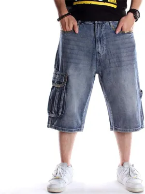 LUOBANIU Men's Denim Casual Baggy Jean Classic Loose Fit Summer Vintage 90S Skateboard Jogging Dance Shorts