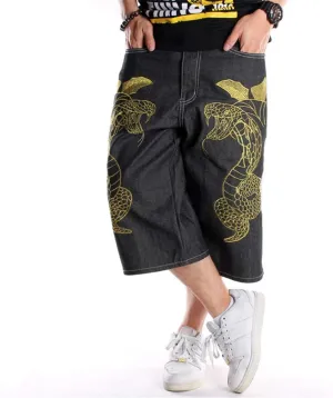 LUOBANIU Men's Denim Shorts Casual Baggy Jean Shorts Classic Loose Fit Summer Vintage 90S Skateboard Jogging Dance Shorts