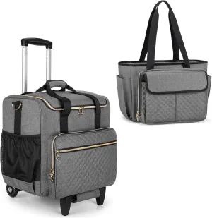 LUXJA Rolling Teacher Bag with Teacher Tote, Gray