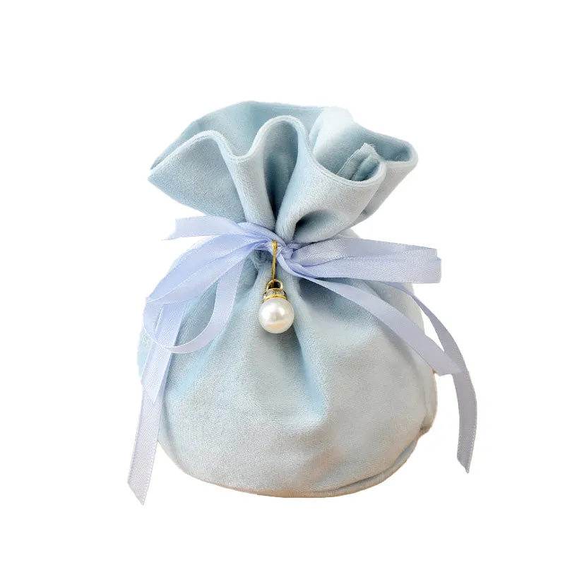 Luxury Felt Velvet Drawstring Bags 150x150mm