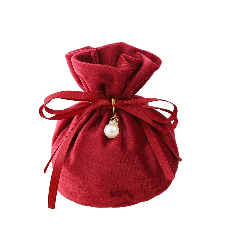 Luxury Felt Velvet Drawstring Bags 150x150mm