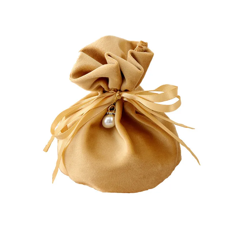Luxury Felt Velvet Drawstring Bags 150x150mm