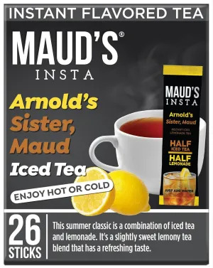 Maud's Instant Tea Arnold's Sister, Maud, 26 ct, Lemonade Flavored Tea Packets, Instant Hot or Iced Tea - Just add water