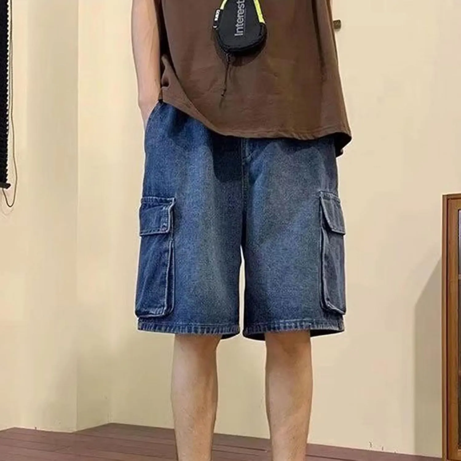 Men Baggy Jeans Shorts Y2k Baggy Jorts Grunge Demin Cargo Short Harajuku Bermuda Shorts for Women