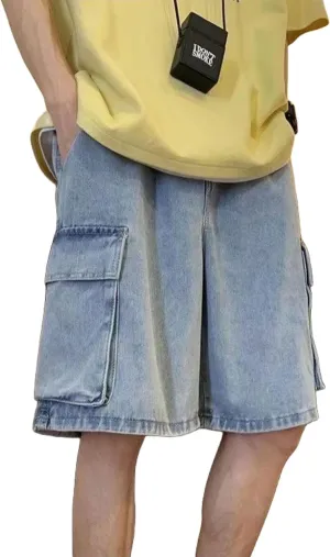 Men Baggy Jeans Shorts Y2k Baggy Jorts Grunge Demin Cargo Short Harajuku Bermuda Shorts for Women