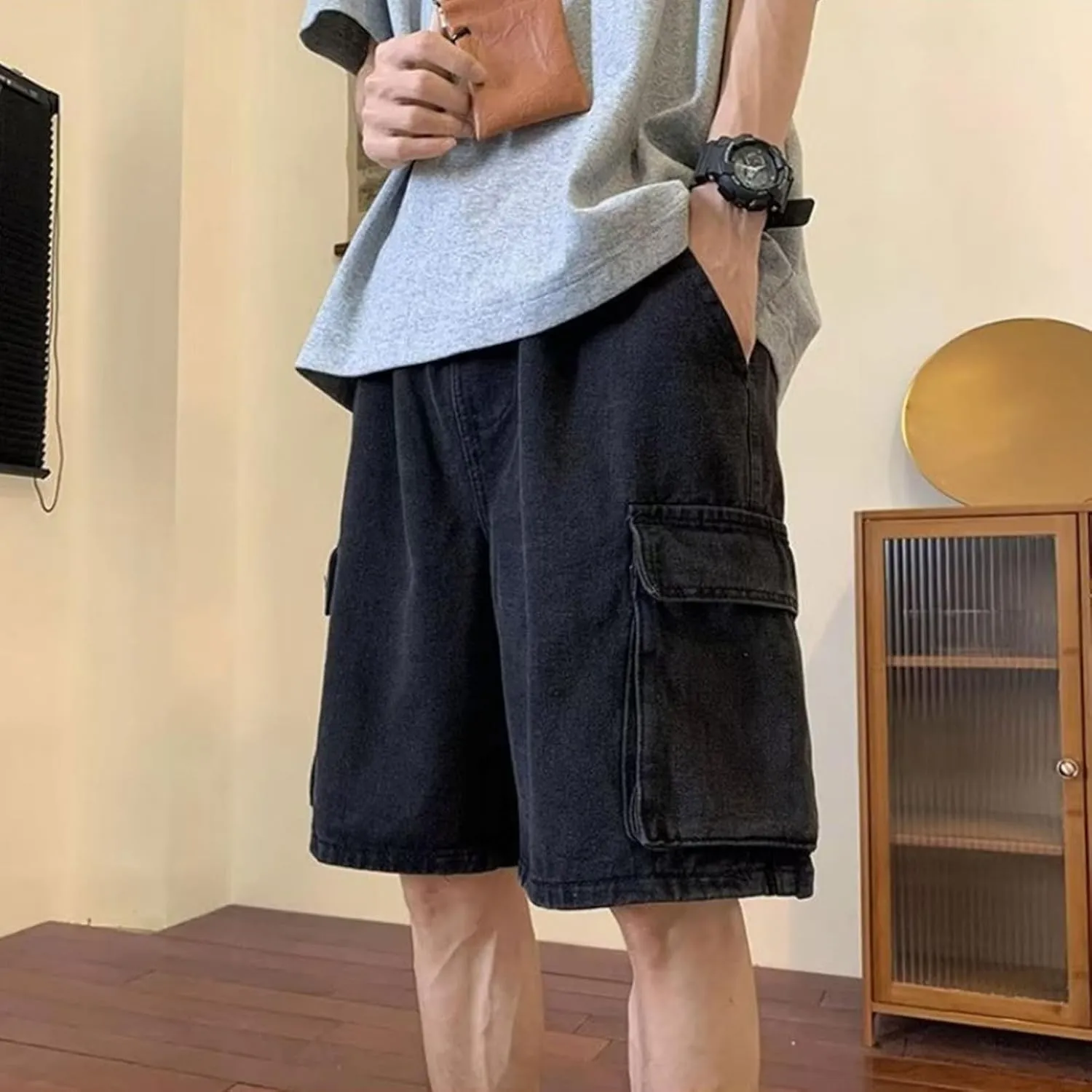 Men Baggy Jeans Shorts Y2k Baggy Jorts Grunge Demin Cargo Short Harajuku Bermuda Shorts for Women