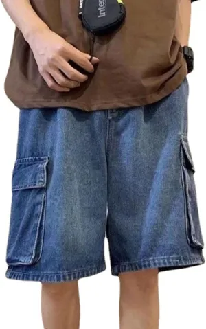 Men Baggy Jeans Shorts Y2k Baggy Jorts Grunge Demin Cargo Short Harajuku Bermuda Shorts for Women