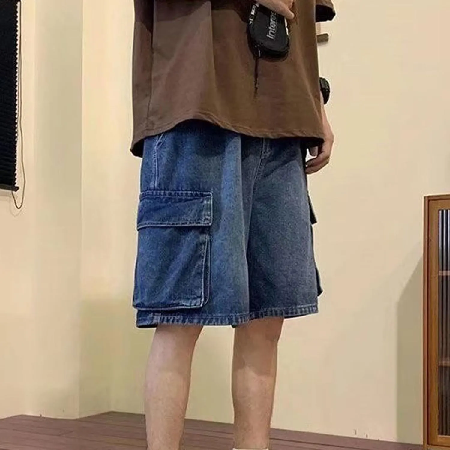Men Baggy Jeans Shorts Y2k Baggy Jorts Grunge Demin Cargo Short Harajuku Bermuda Shorts for Women