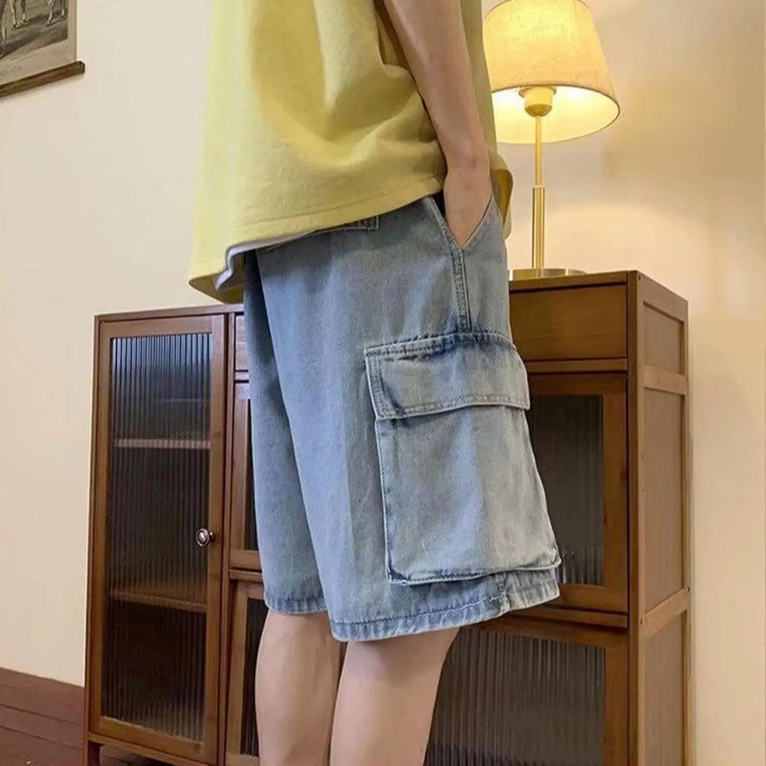 Men Baggy Jeans Shorts Y2k Baggy Jorts Grunge Demin Cargo Short Harajuku Bermuda Shorts for Women