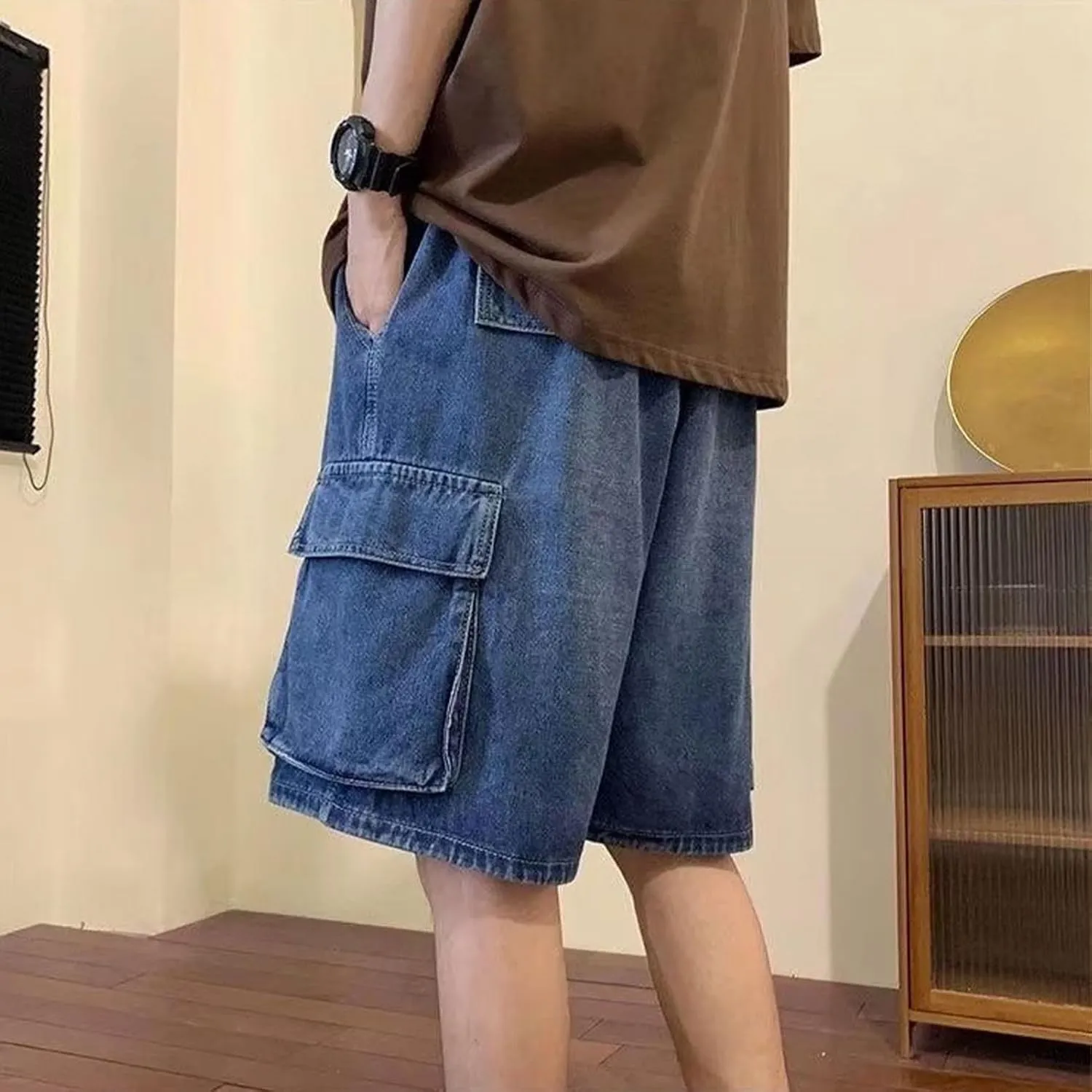 Men Baggy Jeans Shorts Y2k Baggy Jorts Grunge Demin Cargo Short Harajuku Bermuda Shorts for Women