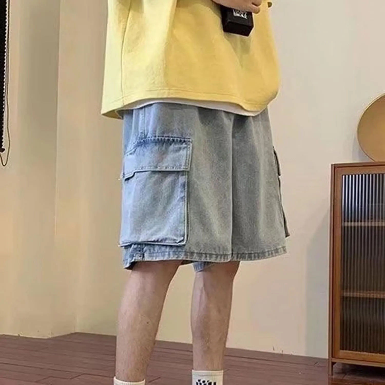 Men Baggy Jeans Shorts Y2k Baggy Jorts Grunge Demin Cargo Short Harajuku Bermuda Shorts for Women