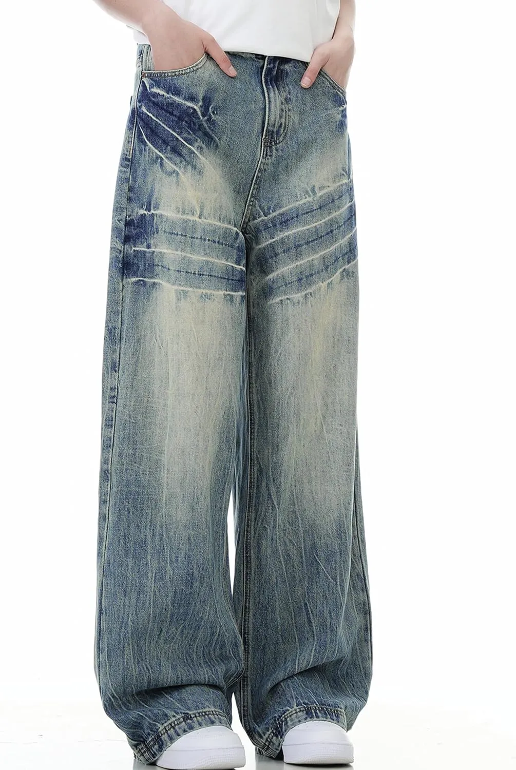 Men Baggy Jeans Y2k Blue Oversized Skater Jeans Hip Hop Pants Gothic Demin Joggers Streetwear Grunge Clothes