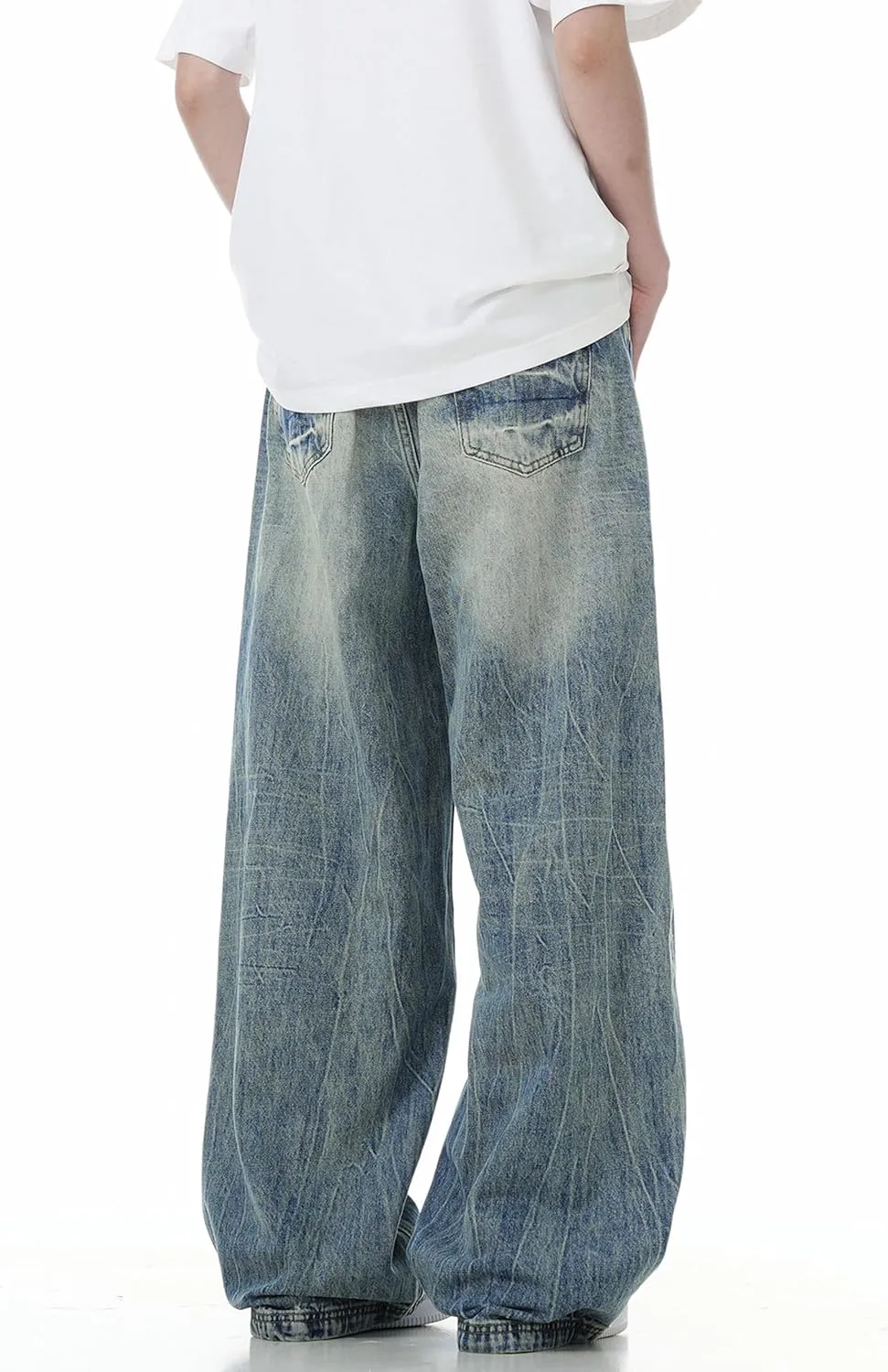 Men Baggy Jeans Y2k Blue Oversized Skater Jeans Hip Hop Pants Gothic Demin Joggers Streetwear Grunge Clothes