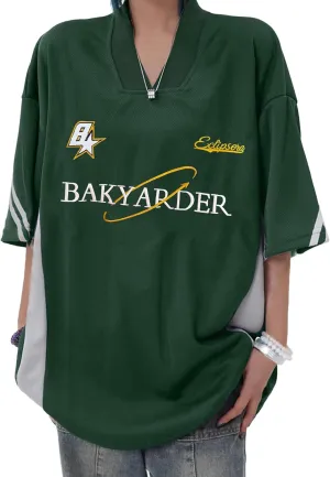 Mens 90s Vintage Jerseys Hip Hop Oversize Shirts Sports Casual Unisex Streetwear Tshirt