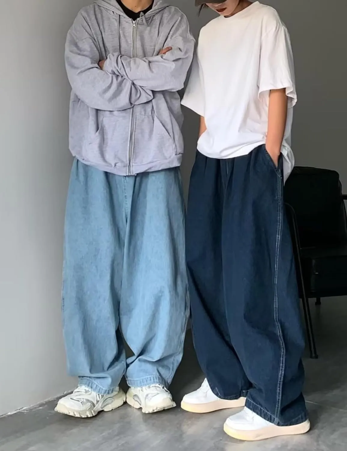 Mens Baggy Jeans Y2k Grunge Oversized Denim Pants Emo Clothes Hip Hop Loose Fit Jeans Streetwear