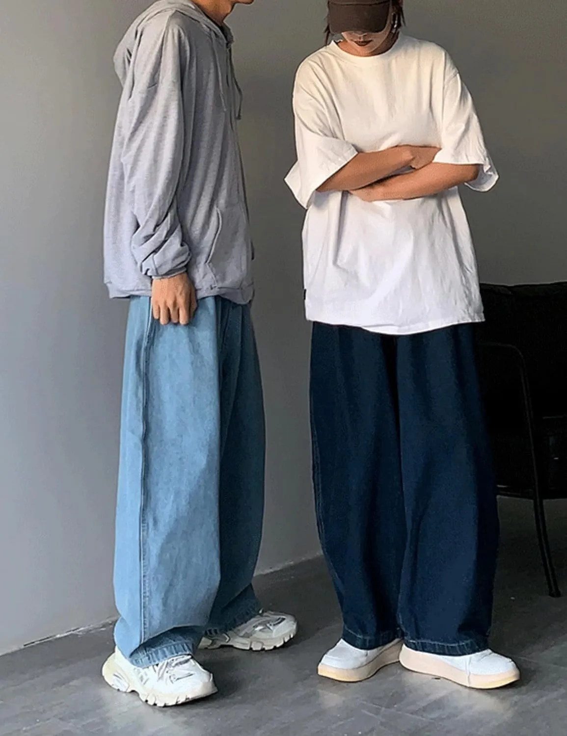 Mens Baggy Jeans Y2k Grunge Oversized Denim Pants Emo Clothes Hip Hop Loose Fit Jeans Streetwear