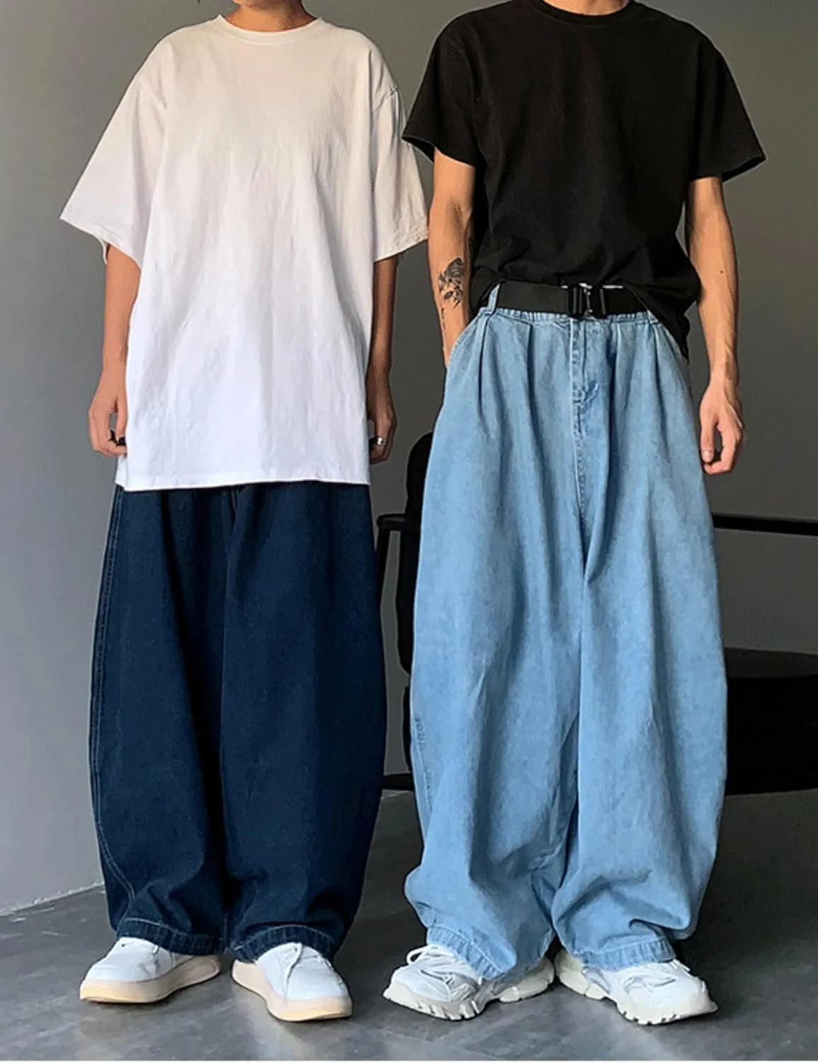 Mens Baggy Jeans Y2k Grunge Oversized Denim Pants Emo Clothes Hip Hop Loose Fit Jeans Streetwear