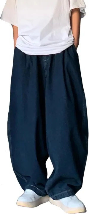 Mens Baggy Jeans Y2k Grunge Oversized Denim Pants Emo Clothes Hip Hop Loose Fit Jeans Streetwear